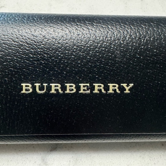 Burberry‎ Eyeglasses Case Leather Suede Hard Box Black New - Picture 2 of 5